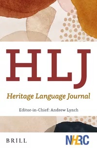 Heritage Language Journal cover Editor-in-chief Andrew Lynch.